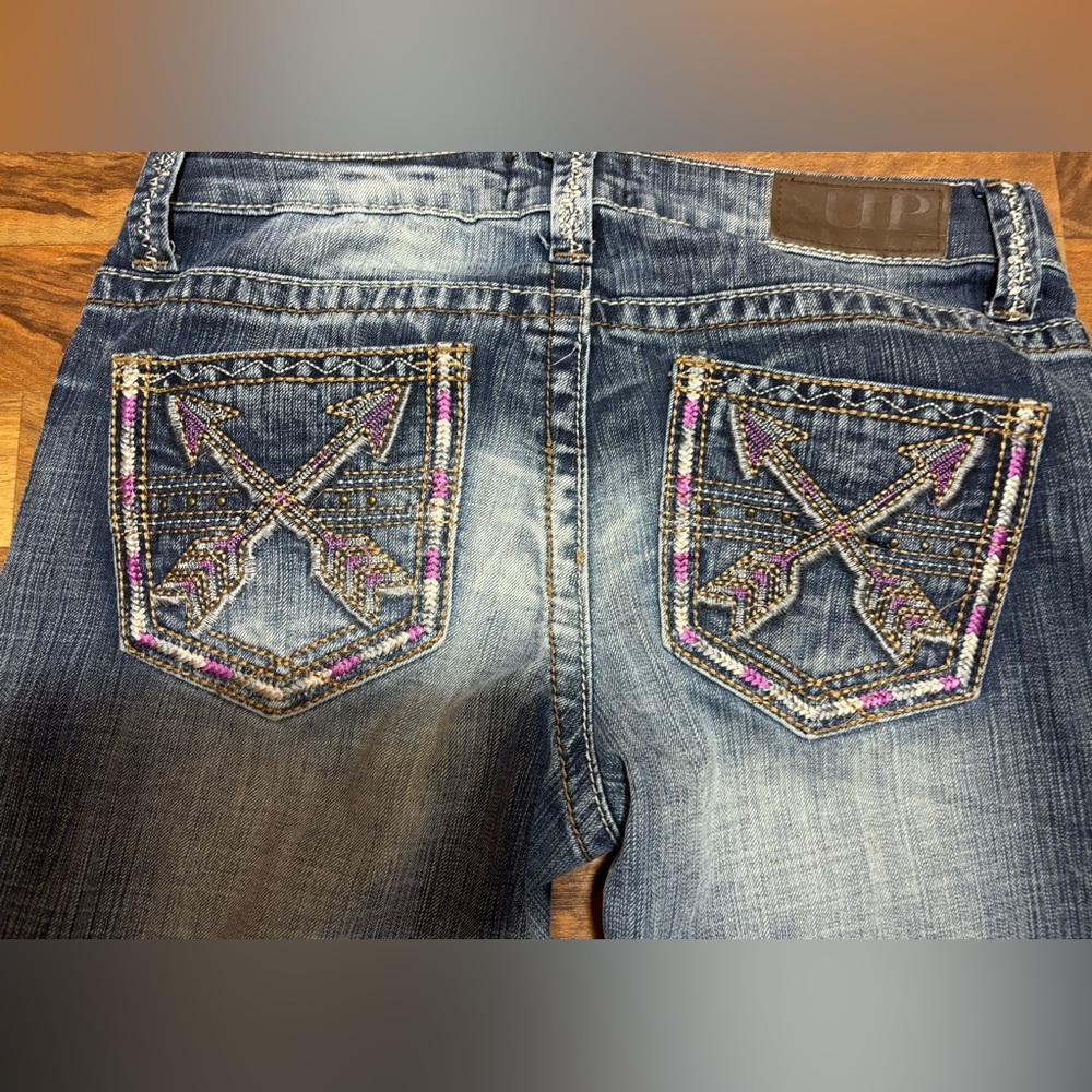 Cowgirl Up Bootcut Jeans Embellished Back Pocket Stretch Women's Size 30/36 - Picture 7 of 7
